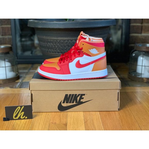 Size 6.5 W Air Jordan 1 High Zoom CMFT “Fire Red Hot Curry” - Picture 1 of 5